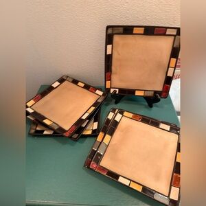 6 Home Trends Mosaic Tiles plates (salad/dessert) 7.75”